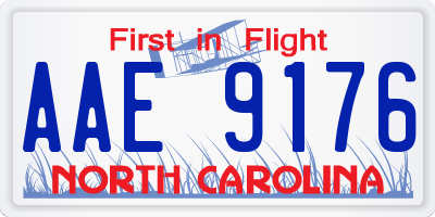 NC license plate AAE9176