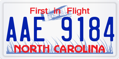 NC license plate AAE9184
