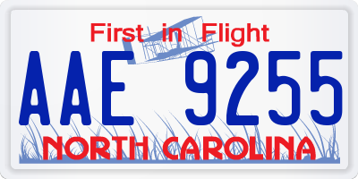 NC license plate AAE9255