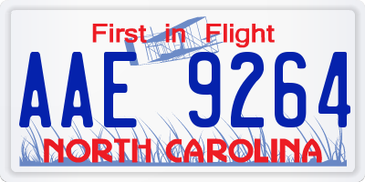 NC license plate AAE9264