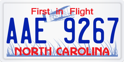 NC license plate AAE9267