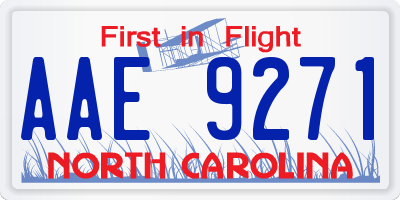 NC license plate AAE9271