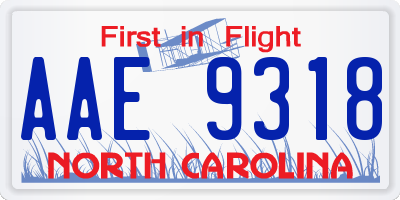 NC license plate AAE9318