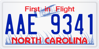 NC license plate AAE9341
