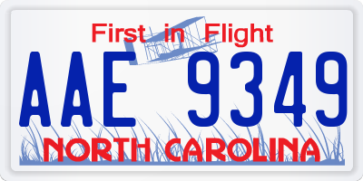 NC license plate AAE9349
