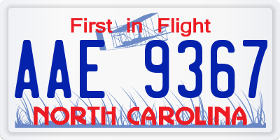 NC license plate AAE9367