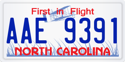NC license plate AAE9391