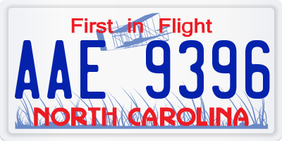 NC license plate AAE9396