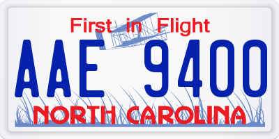 NC license plate AAE9400