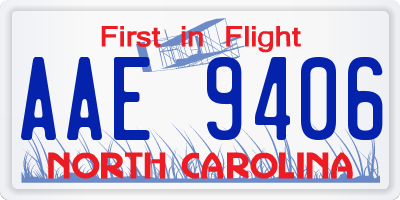 NC license plate AAE9406