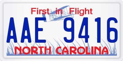 NC license plate AAE9416