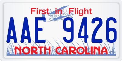 NC license plate AAE9426