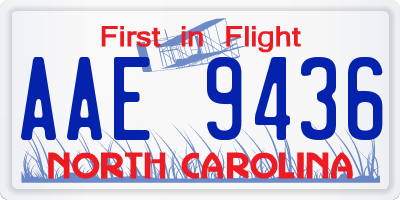 NC license plate AAE9436