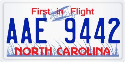 NC license plate AAE9442