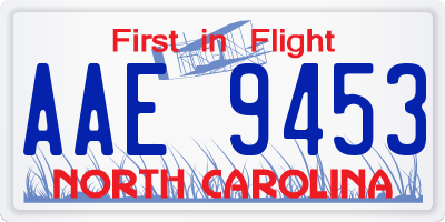 NC license plate AAE9453