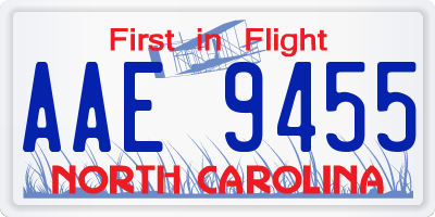 NC license plate AAE9455