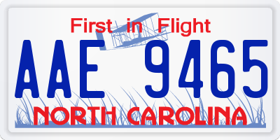 NC license plate AAE9465