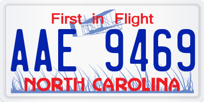NC license plate AAE9469