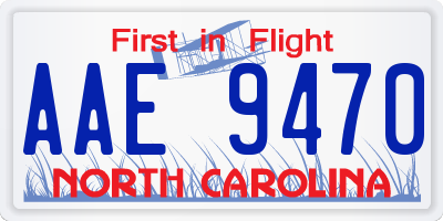 NC license plate AAE9470