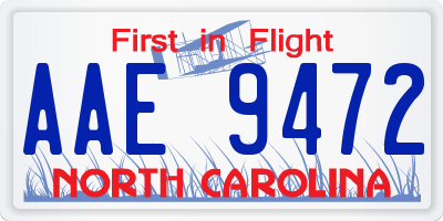 NC license plate AAE9472