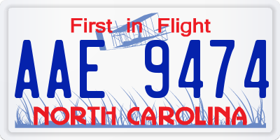 NC license plate AAE9474