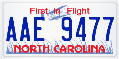 NC license plate AAE9477