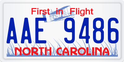 NC license plate AAE9486