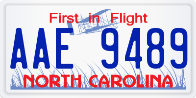 NC license plate AAE9489