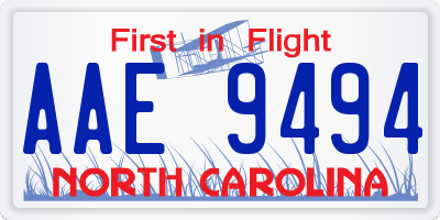 NC license plate AAE9494