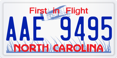 NC license plate AAE9495