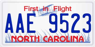 NC license plate AAE9523