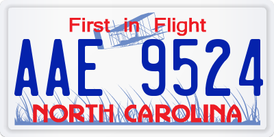NC license plate AAE9524