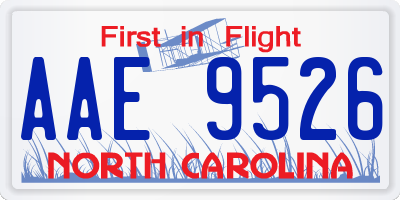 NC license plate AAE9526