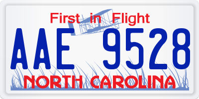 NC license plate AAE9528