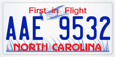 NC license plate AAE9532