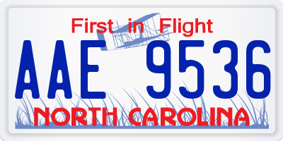 NC license plate AAE9536