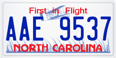NC license plate AAE9537