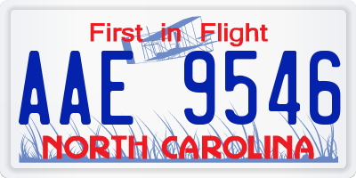 NC license plate AAE9546