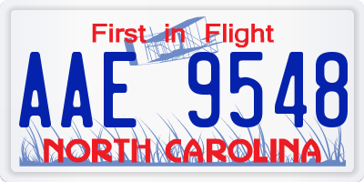 NC license plate AAE9548