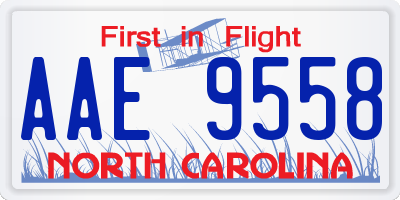 NC license plate AAE9558