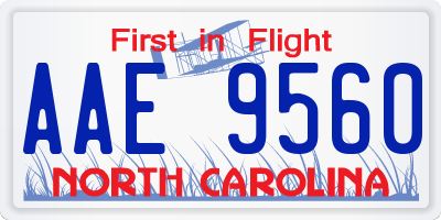 NC license plate AAE9560