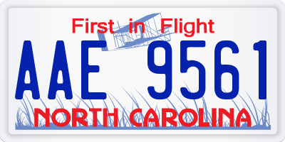 NC license plate AAE9561