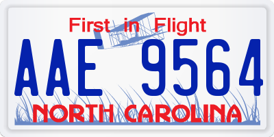 NC license plate AAE9564