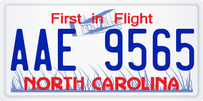 NC license plate AAE9565