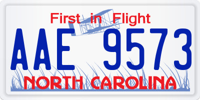 NC license plate AAE9573
