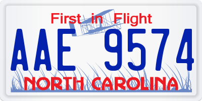 NC license plate AAE9574