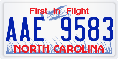 NC license plate AAE9583