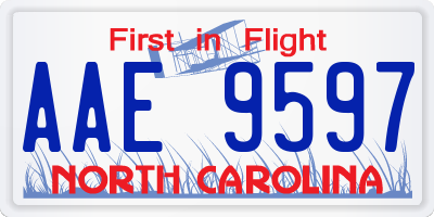 NC license plate AAE9597