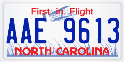NC license plate AAE9613