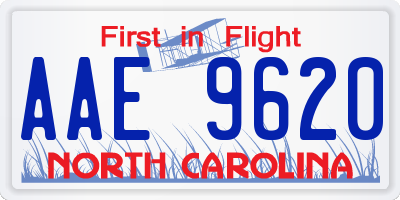 NC license plate AAE9620